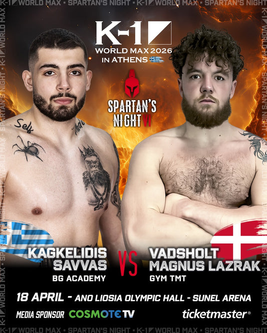SAVVAS KAGKELIDIS VS MAGNUS LAZRAK K-1 WORLD MAX 2026 in ATHENS x SPARTANS NIGHT VI